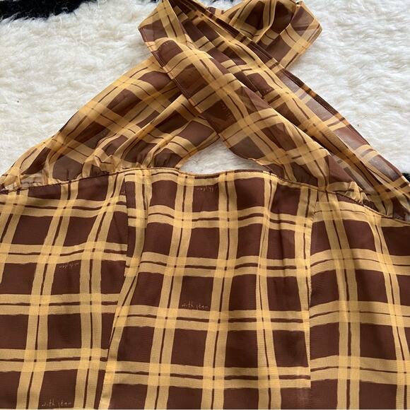 With Jean Tulip Plaid Halter Top in Cher - Picture 4 of 8